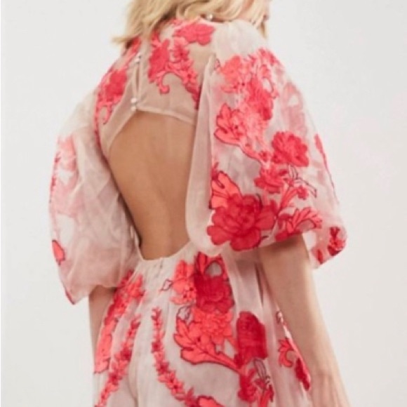 In Search Of: ASOS Organza Midi Dress Pink Floral Embroidery 🌷🌸 - Picture 3 of 3
